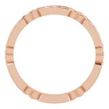 14K Gold Round Natural Diamond Celtic-Inspired Eternity Band – 1.5 mm Stones - Rose Gold - view 2