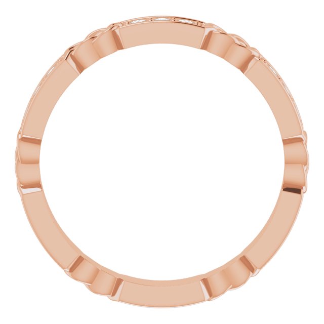14K Gold Round Natural Diamond Celtic-Inspired Eternity Band – 1.5 mm Stones - Rose Gold - view 2