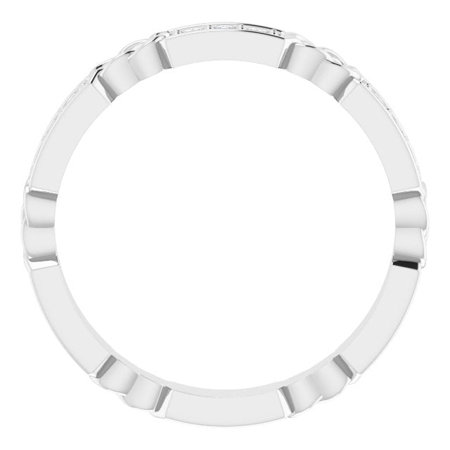 Platinum Round Natural Diamond Celtic-Inspired Eternity Band – 1.5 mm Stones - view 2