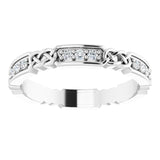 Platinum Round Natural Diamond Celtic-Inspired Eternity Band – 1.5 mm Stones - view 3