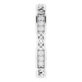 Platinum Round Natural Diamond Celtic-Inspired Eternity Band – 1.5 mm Stones - view 4