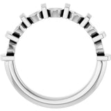 Platinum Round Lab-Grown Diamond Bar Channel-Set Anniversary Band – 4 mm Stones - view 3