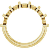 14K Gold Round Lab-Grown Diamond Bar Channel-Set Anniversary Band – 4 mm Stones - Yellow Gold - view 3