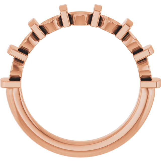 14K Gold Round Lab-Grown Diamond Bar Channel-Set Anniversary Band – 4 mm Stones - Rose Gold - view 3