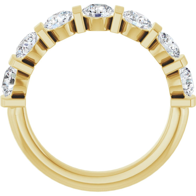 10K Gold Round Lab-Grown Diamond Bar Channel-Set Anniversary Band – 1 5/8 CTW - Yellow Gold - view 2