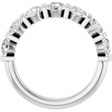10K Gold Round Lab-Grown Diamond Bar Channel-Set Anniversary Band – 1 5/8 CTW - White Gold - view 2