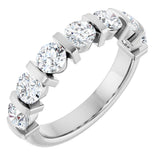 Platinum Round Natural Diamond Bar Channel-Set Anniversary Band – 4 mm Stones