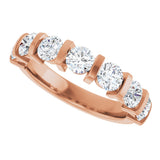 10K Gold Round Lab-Grown Diamond Bar Channel-Set Anniversary Band – 1 5/8 CTW - Rose Gold - view 5