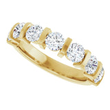 10K Gold Round Natural Diamond Bar Channel-Set Anniversary Band – 1 5/8 CTW - Yellow Gold - view 5