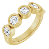 14K Gold Round Natural Diamond Bezel-Set Anniversary Band – 1–1 1/2 CTW - Yellow Gold