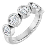 Platinum Round Lab-Grown Diamond Bezel-Set Anniversary Band – .08–1 1/3 CTW