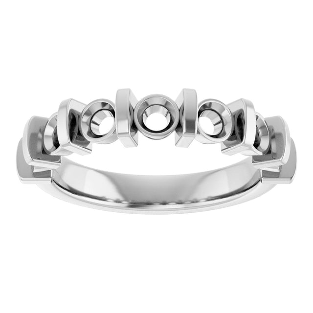 14K Gold Round Lab-Grown Diamond Bar Channel-Set Anniversary Band – 4 mm Stones - White Gold - view 5