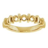 14K Gold Round Lab-Grown Diamond Bar Channel-Set Anniversary Band – 4 mm Stones - Yellow Gold - view 5