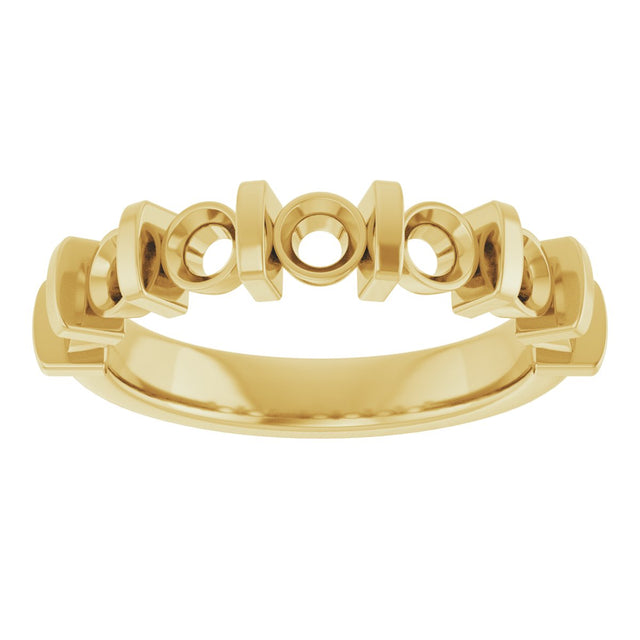 14K Gold Round Lab-Grown Diamond Bar Channel-Set Anniversary Band – 4 mm Stones - Yellow Gold - view 5