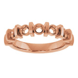 14K Gold Round Lab-Grown Diamond Bar Channel-Set Anniversary Band – 4 mm Stones - Rose Gold - view 5