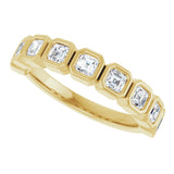 14K Gold Asscher Lab-Grown Diamond Bezel-Set Anniversary Band – 2.5x2.5 mm Stones - Yellow Gold - view 5