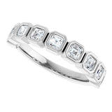 Platinum Asscher Lab-Grown Diamond Bezel-Set Anniversary Band – 2.5x2.5 mm Stones - view 5