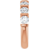 10K Gold Round Lab-Grown Diamond Bar Channel-Set Anniversary Band – 1 5/8 CTW - Rose Gold - view 4