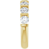 10K Gold Round Natural Diamond Bar Channel-Set Anniversary Band – 1 5/8 CTW - Yellow Gold - view 4
