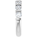 Platinum Round Natural Diamond Bar Channel-Set Anniversary Band – 4 mm Stones - view 4