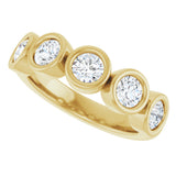 10K Gold Round Natural Diamond Bezel-Set Anniversary Band – 1–1 1/2 CTW - Yellow Gold - view 5