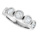 Platinum Round Natural Diamond Bezel-Set Anniversary Band – .07–1 1/2 CTW - view 5