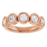 10K Gold Round Lab-Grown Diamond Bezel-Set Anniversary Band – 1–1 1/3 CTW - Rose Gold - view 3