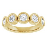10K Gold Round Lab-Grown Diamond Bezel-Set Anniversary Band – 1–1 1/3 CTW - Yellow Gold - view 3