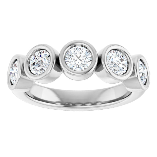 Platinum Round Natural Diamond Bezel-Set Anniversary Band – .07–1 1/2 CTW - view 3