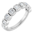 Platinum Asscher Lab-Grown Diamond Bezel-Set Anniversary Band – 2.5x2.5 mm Stones