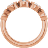 10K Gold Round Natural Diamond Bezel-Set Anniversary Band – 1–1 1/2 CTW - Rose Gold - view 2