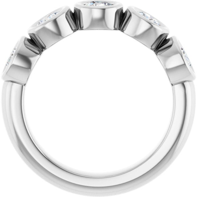 Platinum Round Lab-Grown Diamond Bezel-Set Anniversary Band – .08–1 1/3 CTW - view 2