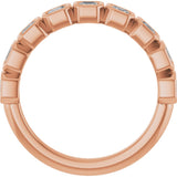 14K Gold Asscher Lab-Grown Diamond Bezel-Set Anniversary Band – 2.5x2.5 mm Stones - Rose Gold - view 2