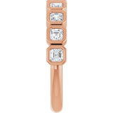 14K Gold Asscher Lab-Grown Diamond Bezel-Set Anniversary Band – 2.5x2.5 mm Stones - Rose Gold - view 4