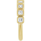 14K Gold Asscher Lab-Grown Diamond Bezel-Set Anniversary Band – 2.5x2.5 mm Stones - Yellow Gold - view 4