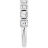Platinum Asscher Lab-Grown Diamond Bezel-Set Anniversary Band – 2.5x2.5 mm Stones - view 4