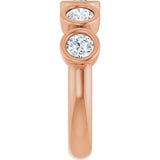 10K Gold Round Lab-Grown Diamond Bezel-Set Anniversary Band – 1–1 1/3 CTW - Rose Gold - view 4
