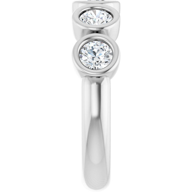 Platinum Round Lab-Grown Diamond Bezel-Set Anniversary Band – .08–1 1/3 CTW - view 4