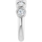 14K Gold Round Lab-Grown Diamond Bezel-Set Anniversary Band – 1–1 1/3 CTW - White Gold - view 4