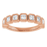 14K Gold Asscher Lab-Grown Diamond Bezel-Set Anniversary Band – 2.5x2.5 mm Stones - Rose Gold - view 3