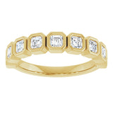 14K Gold Asscher Lab-Grown Diamond Bezel-Set Anniversary Band – 2.5x2.5 mm Stones - Yellow Gold - view 3