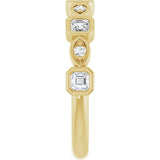 14K Gold Asscher Natural Diamond Anniversary Band – 3/8–9/10 CTW - Yellow Gold - view 4