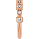 14K Gold Asscher Natural Diamond Anniversary Band – 3/8–9/10 CTW - Rose Gold - view 4