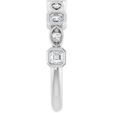 Platinum Asscher Natural Diamond Anniversary Band – 3/8–9/10 CTW - view 4