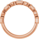 14K Gold Asscher Natural Diamond Anniversary Band – 3/8–9/10 CTW - Rose Gold - view 2