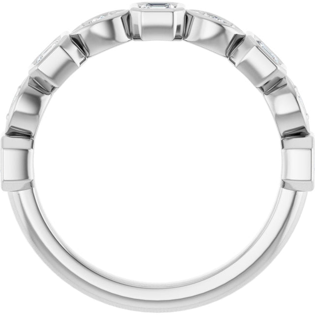 Platinum Asscher Natural Diamond Anniversary Band – 3/8–9/10 CTW - view 2