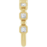 14K Gold Asscher Natural Diamond Beaded Bezel-Set Anniversary Band – 1/3–1 1/8 CTW - Yellow Gold - view 4