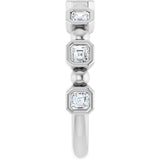 Platinum Asscher Natural Diamond Beaded Bezel-Set Anniversary Band – 1/3–1 1/8 CTW - view 4