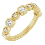 14K Gold Asscher Natural Diamond Anniversary Band – 3/8–9/10 CTW - Yellow Gold