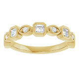 14K Gold Asscher Natural Diamond Anniversary Band – 3/8–9/10 CTW - Yellow Gold - view 3